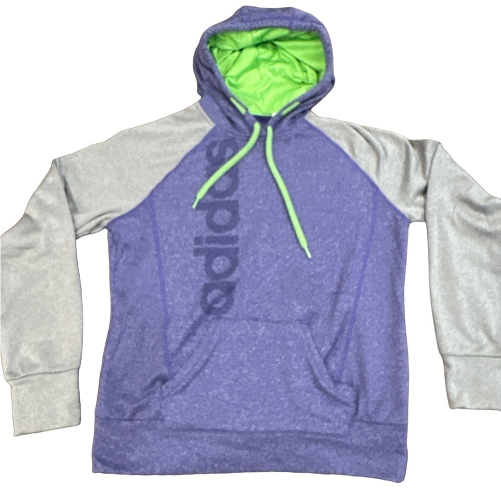 Adidas Girls Hoodie‎ Size Large Purple/Gray. Excellent Condition